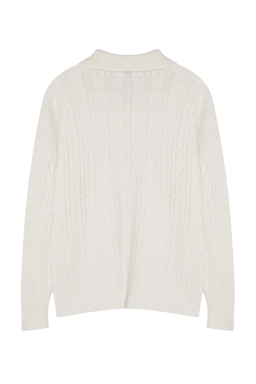 Ekru Genis Kal?p Yumusak Dokulu Triko Kazak TWOAW21KZ2635