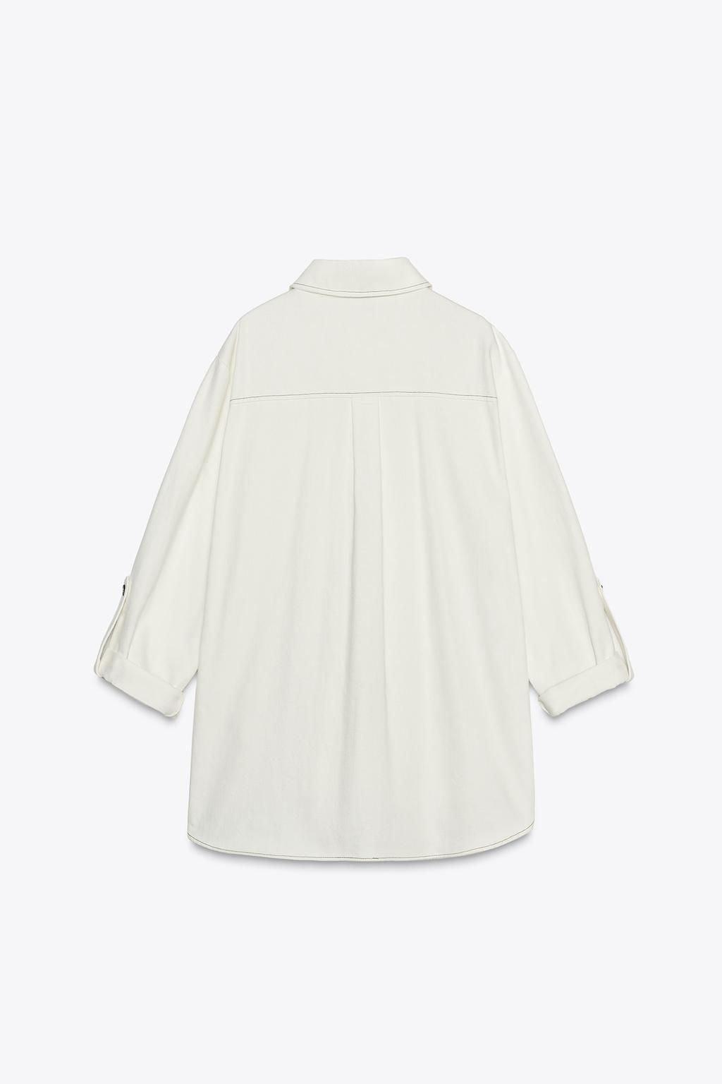 OVERSHIRT WITH CONTRAST TOPSTITCHING - Zara фото 7