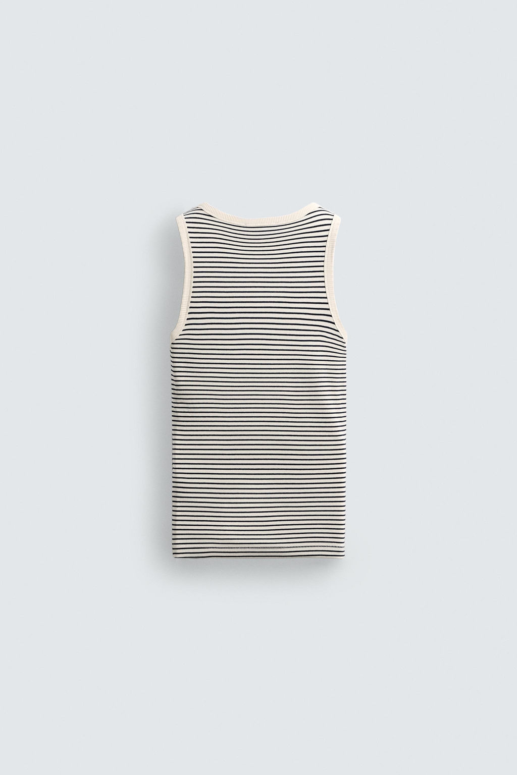 CAMISETA TANK JACQUARD RAYAS X AARON LEVINE / Crudo / Azul