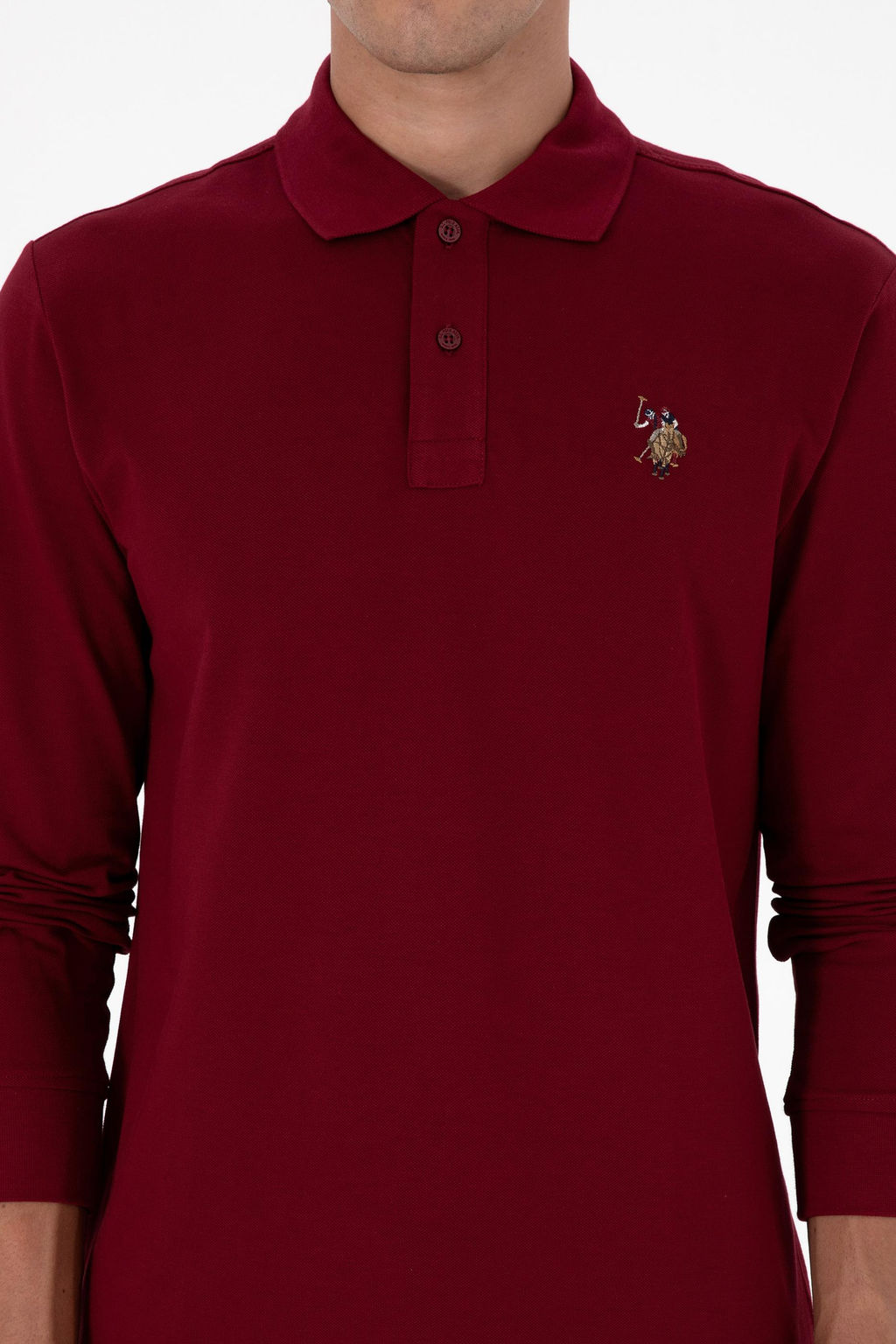 Erkek Regular Fit Polo Yaka Bordo Basic Sweatshirt Sepette S_rpriz _ndirim - U.s. polo assn фото 6
