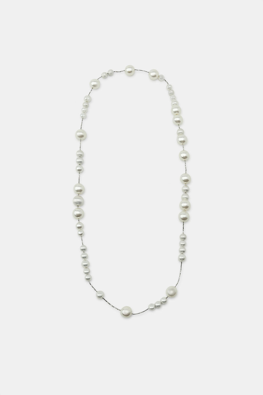 METAL CORD FAUX PEARL NECKLACE - Zara фото 2