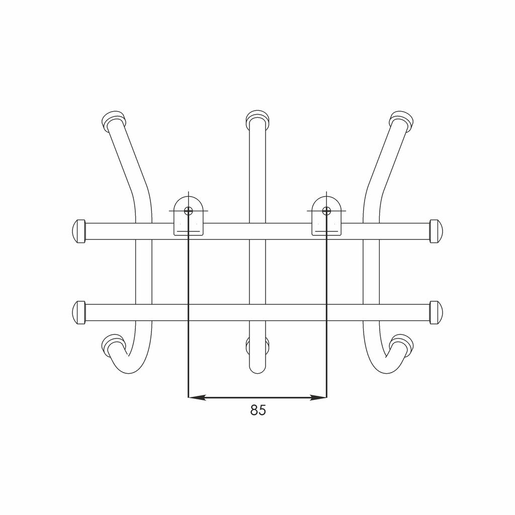 Вешалка настенная металл. "Норма 3" 24см (3 рожка, черный)
