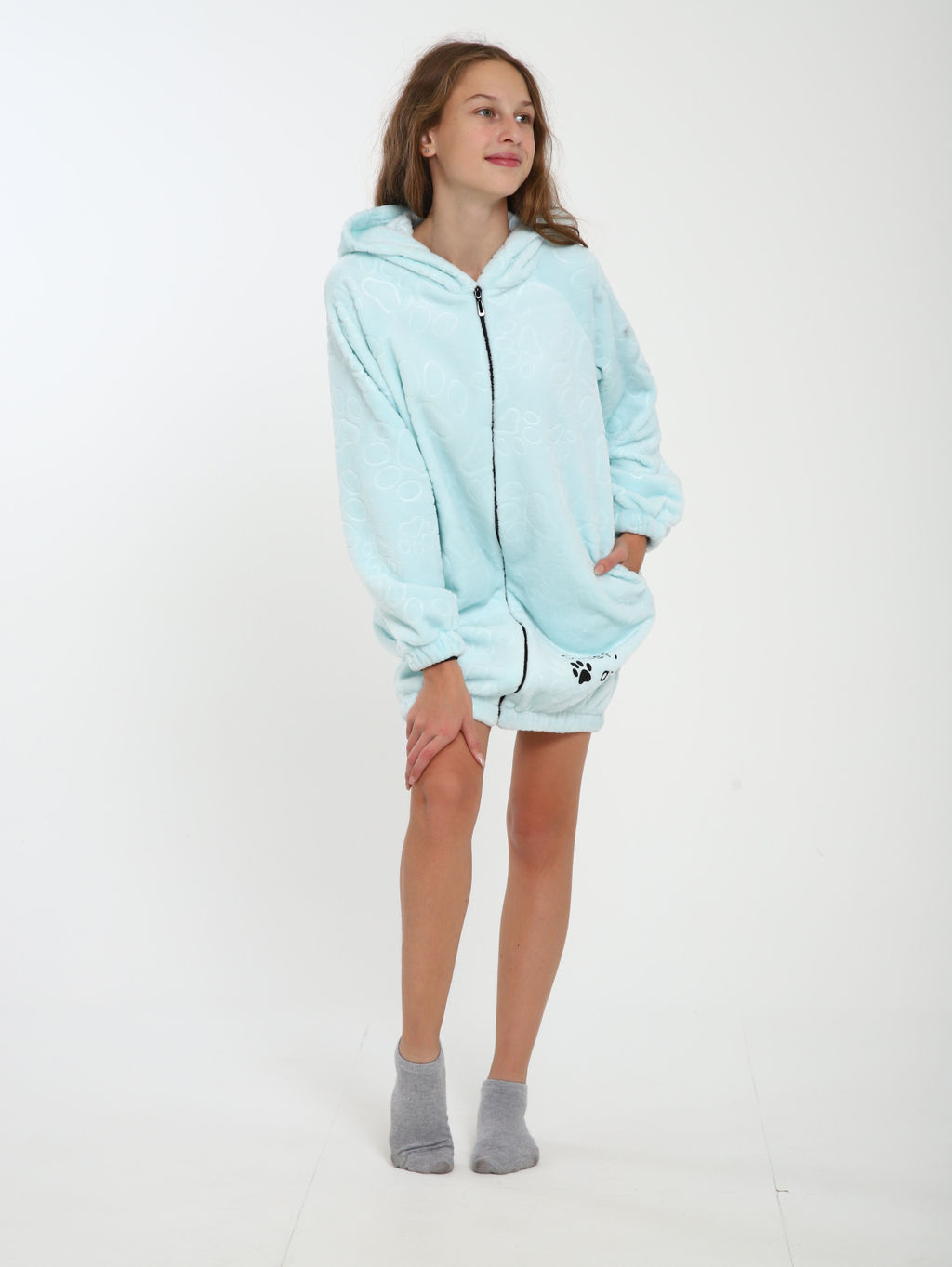 Халат "Лапки" бирюза