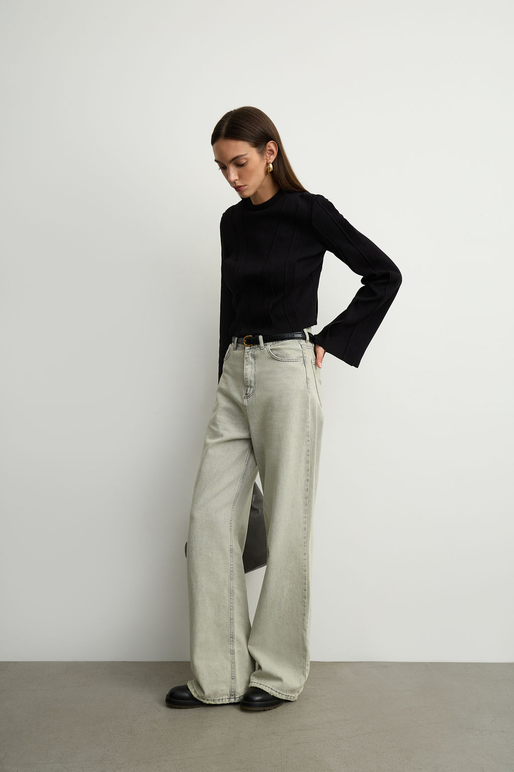 Лонгслив фактурный в рубчик с декоративными полосками - Mollis фото 2