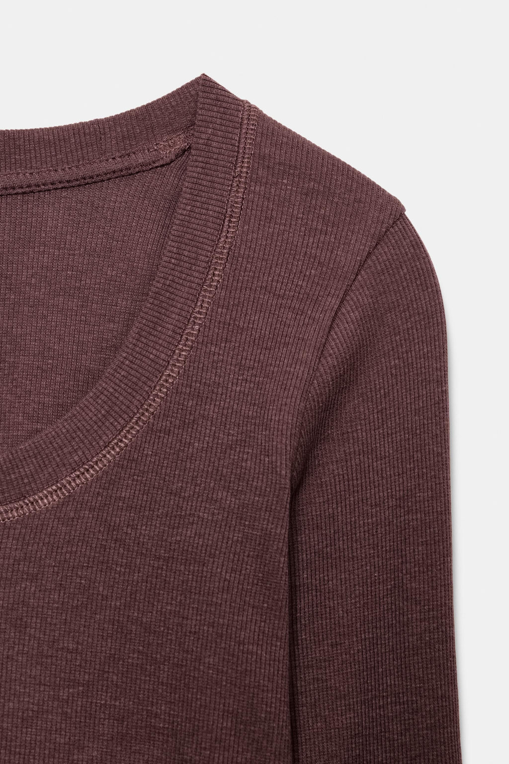 RIBBED LONG SLEEVE T-SHIRT - Zara фото 5