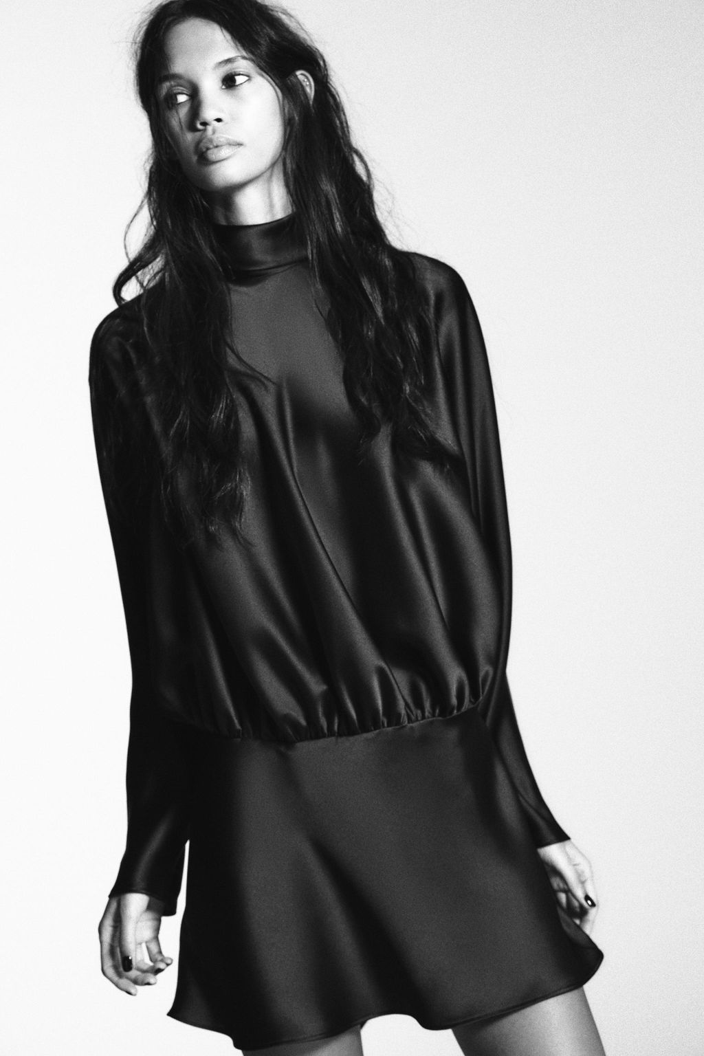 SHORT SATIN SCARF DRESS - Zara фото 9