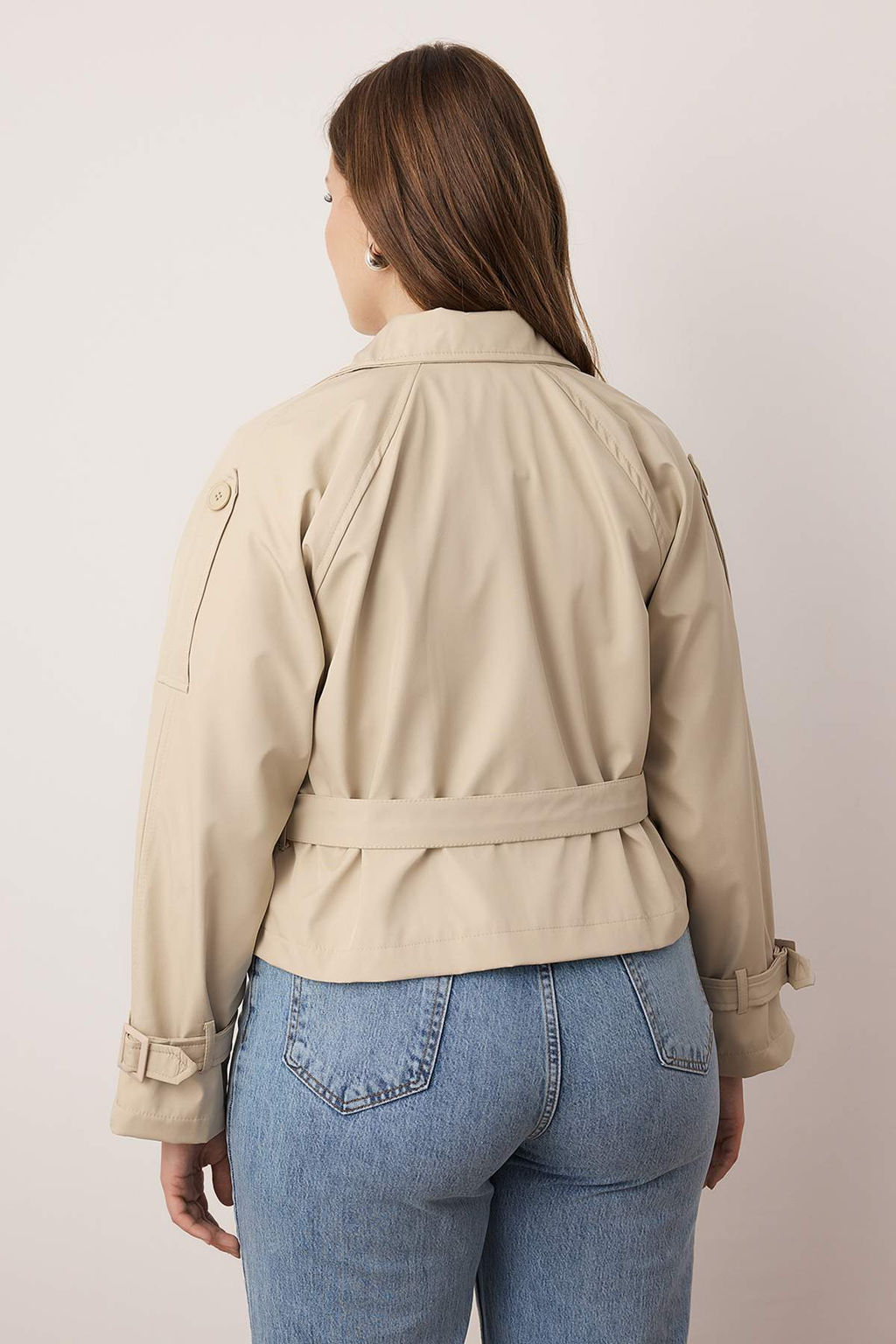 Tas Regular Buyuk Beden Trenckot TWOAW26BM00002 - Trendyolmilla фото 4