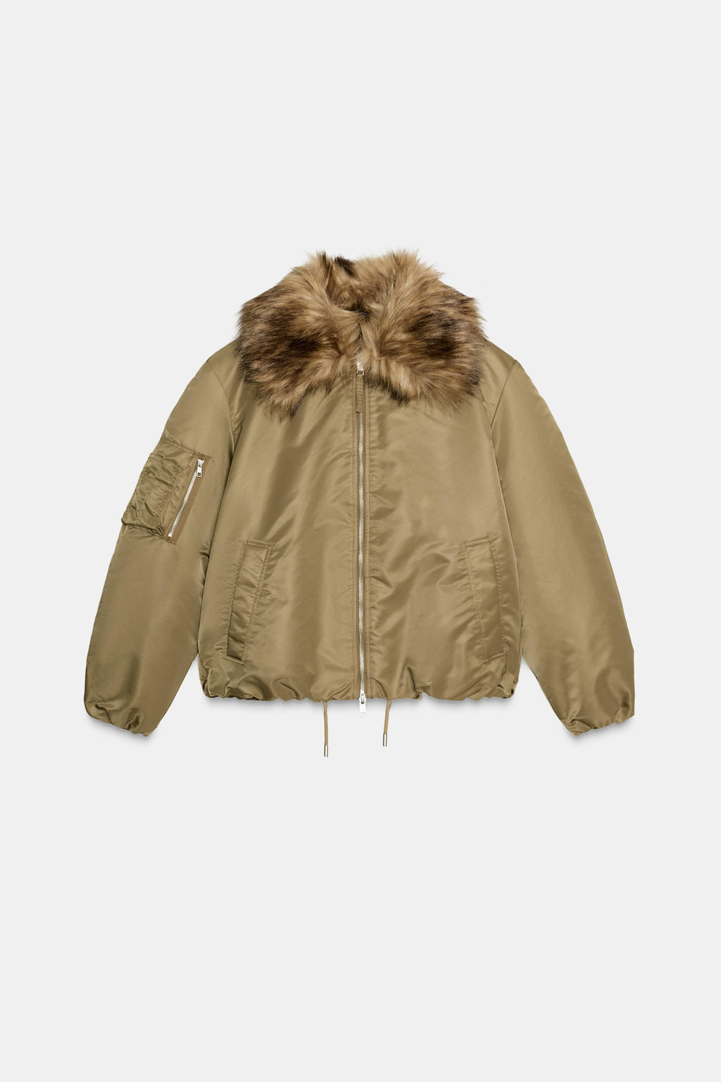 FAUX FUR COLLAR BOMBER JACKET ZW COLLECTION - Zara фото 6