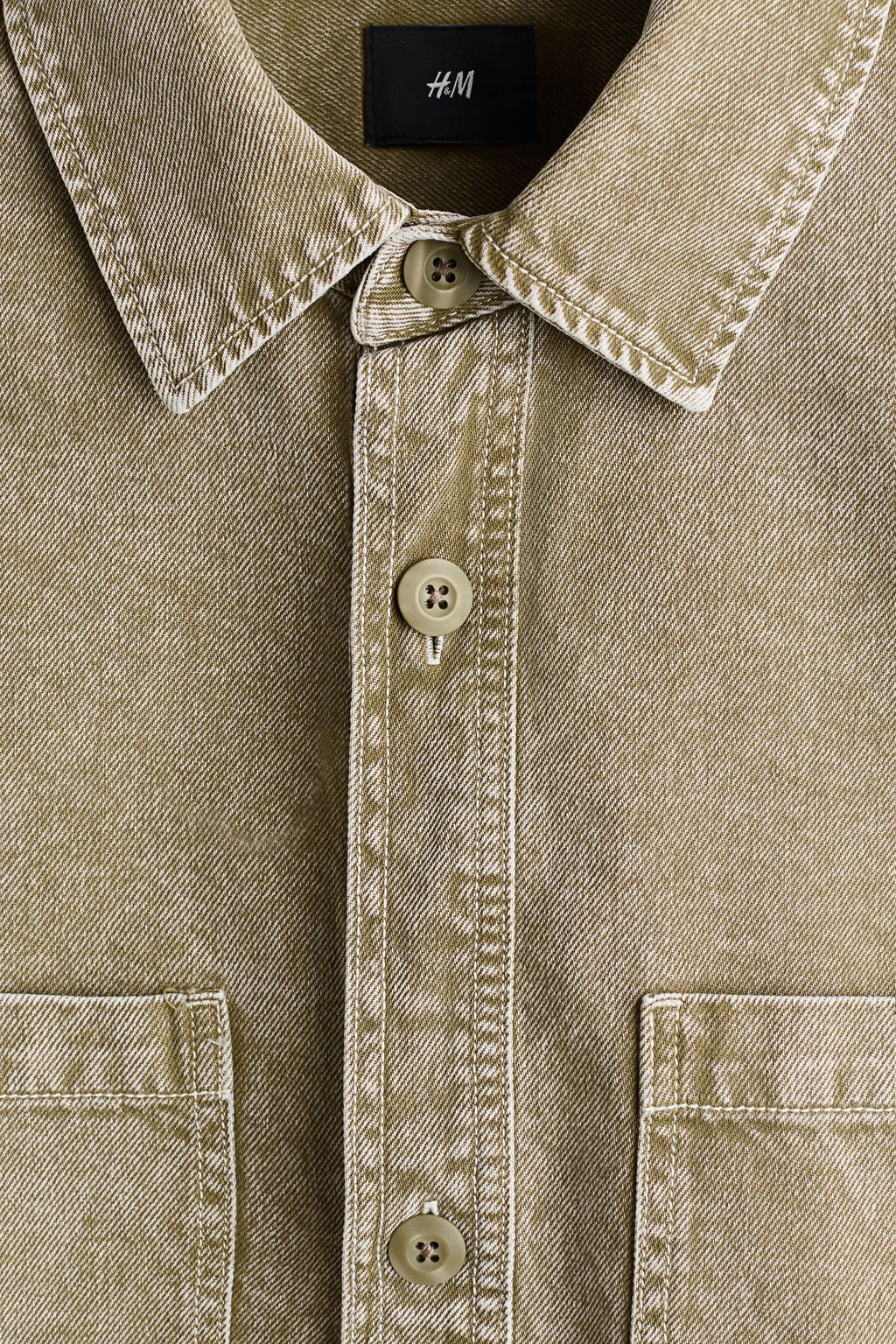 Sobrecamisa de sarga con efecto lavado - H&m фото 4