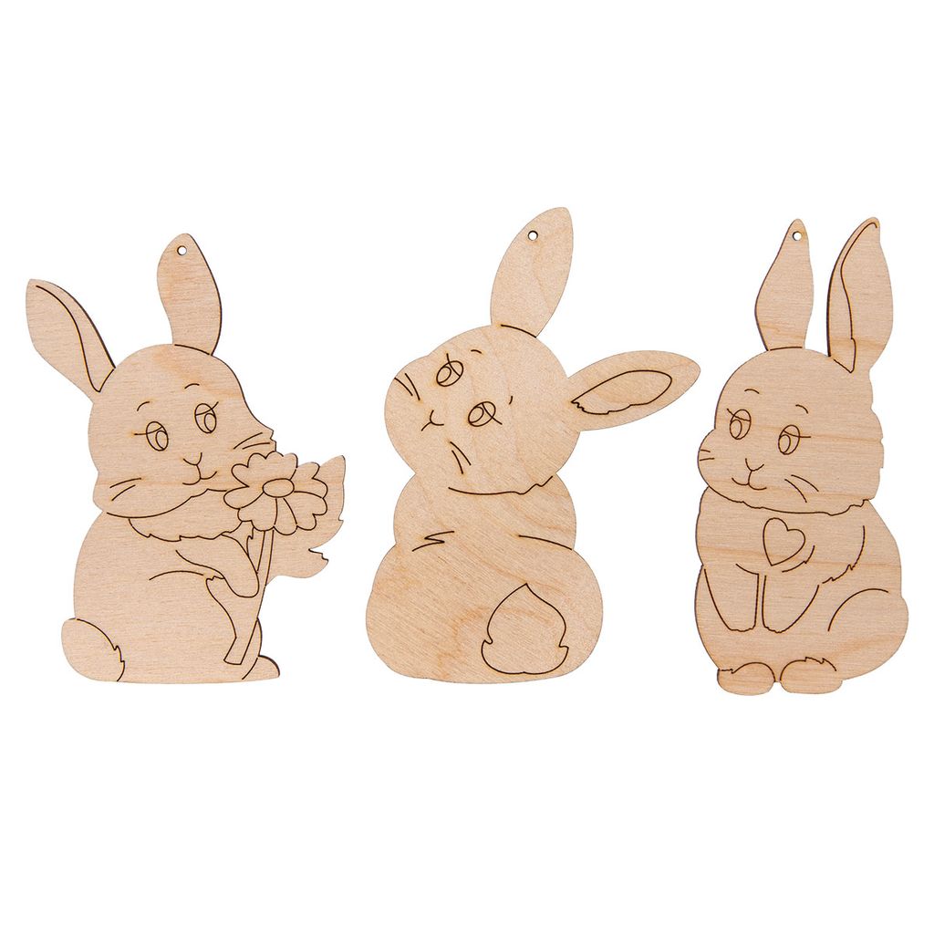 Заготовка для декорирования Mr. Carving ВД-1122 Набор Зайки фанера 0.3 см