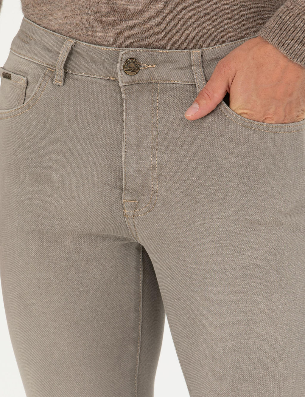Bej Slim Fit Jean Pantolon