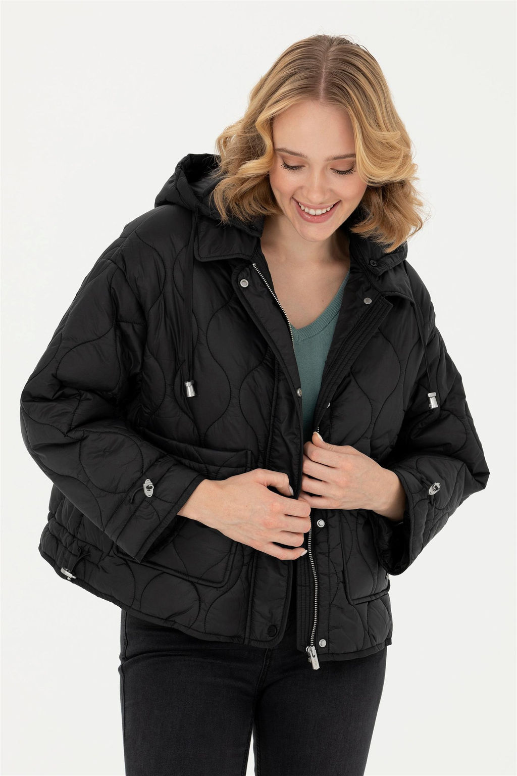 U. S. Polo Assn Женское черное пальто - U.s. polo assn фото 3