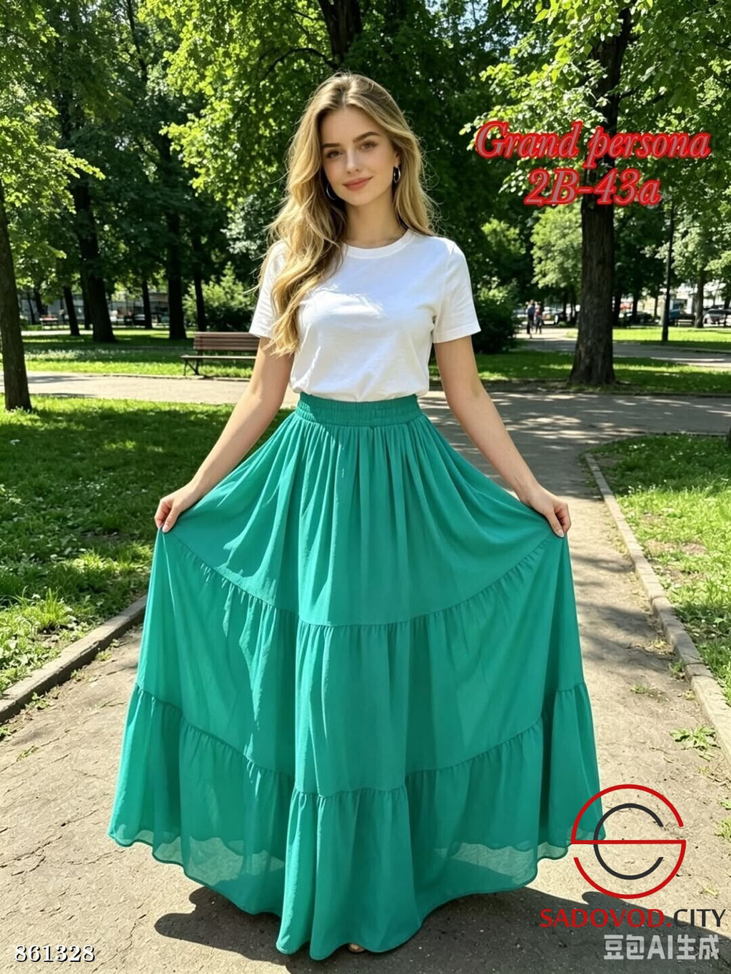 Женская длинная юбка на резинке - Fiona фото 2