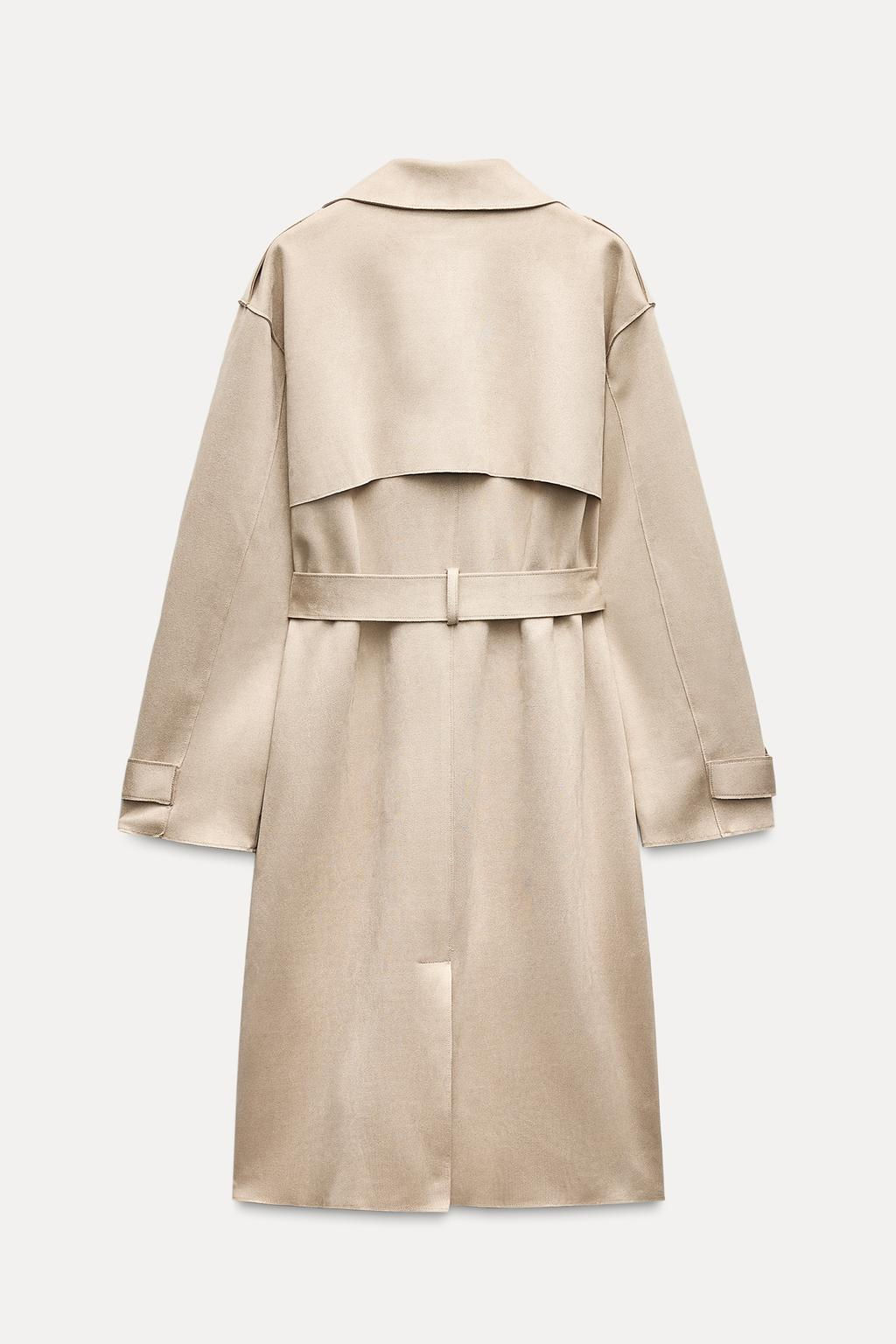 FAUX SUEDE TRENCH COAT - Zara фото 3