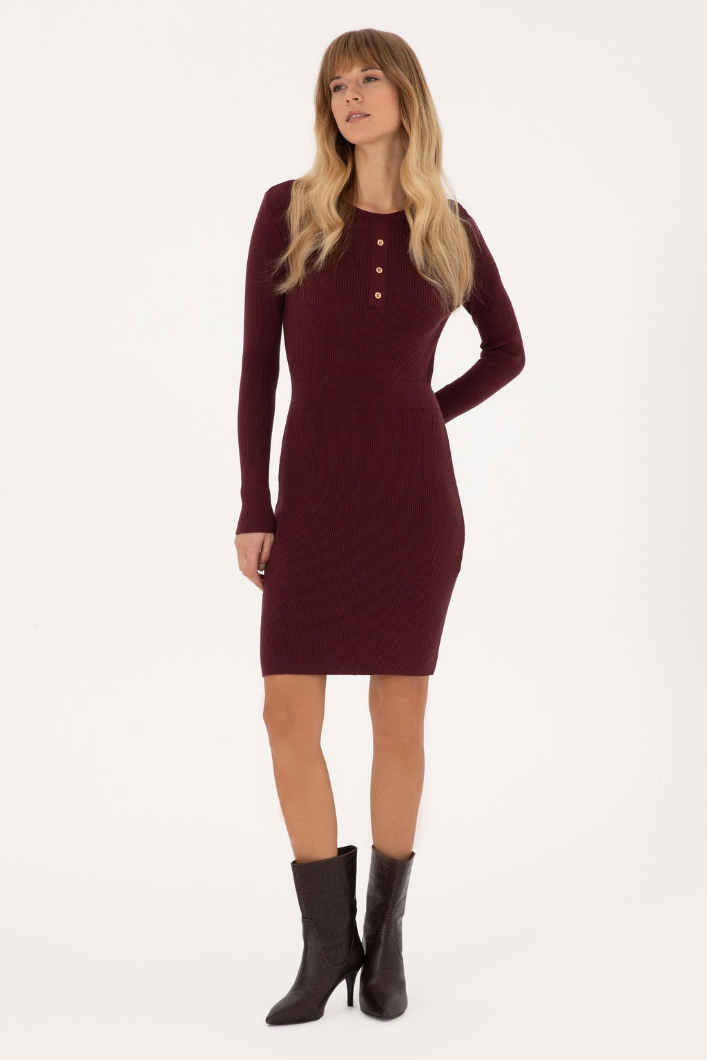 Kad_n Bordo Triko Elbise - U.s. polo assn фото 3