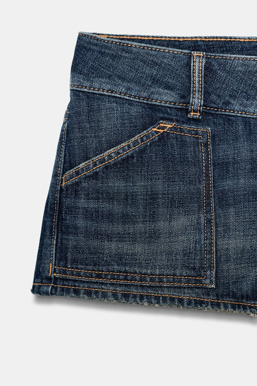 TRF MINI DENIM SHORTS WITH POCKETS - Zara фото 8