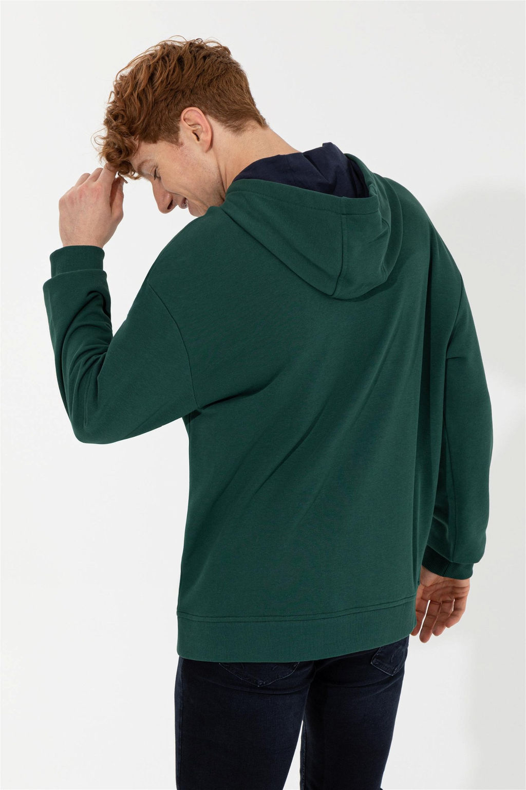 U. S. Polo Assn Мужская зеленая толстовка оверсайз с капюшоном - U.s. polo assn фото 11