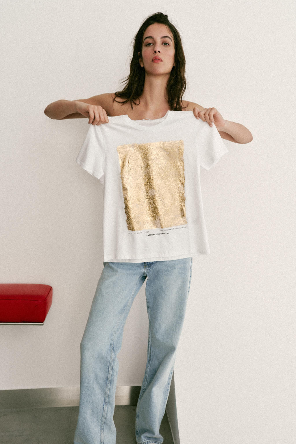 CAMISETA ESTAMPACI?N METALIZADA / Blanco