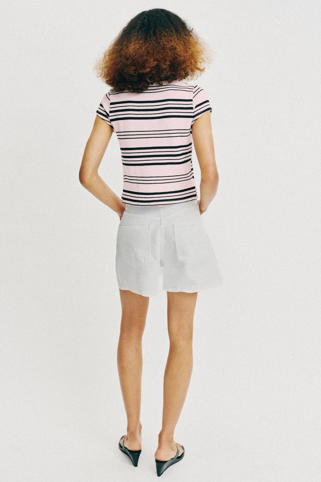 TOP RAYAS BOTONES / Rosa