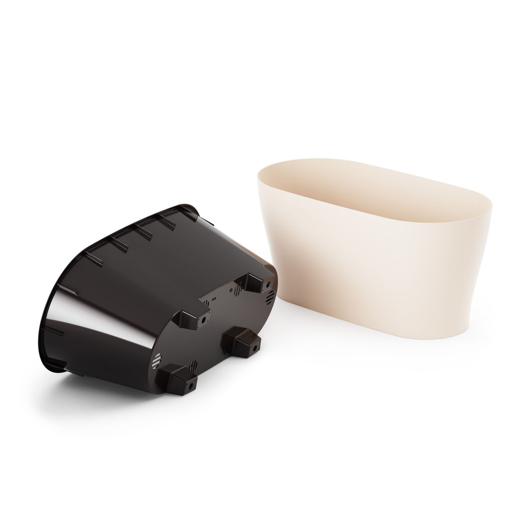 Горшок цветочный Лея 4л овальный двойной (с автополивом) (бежевый) М8590 - Альтернатива фото 3