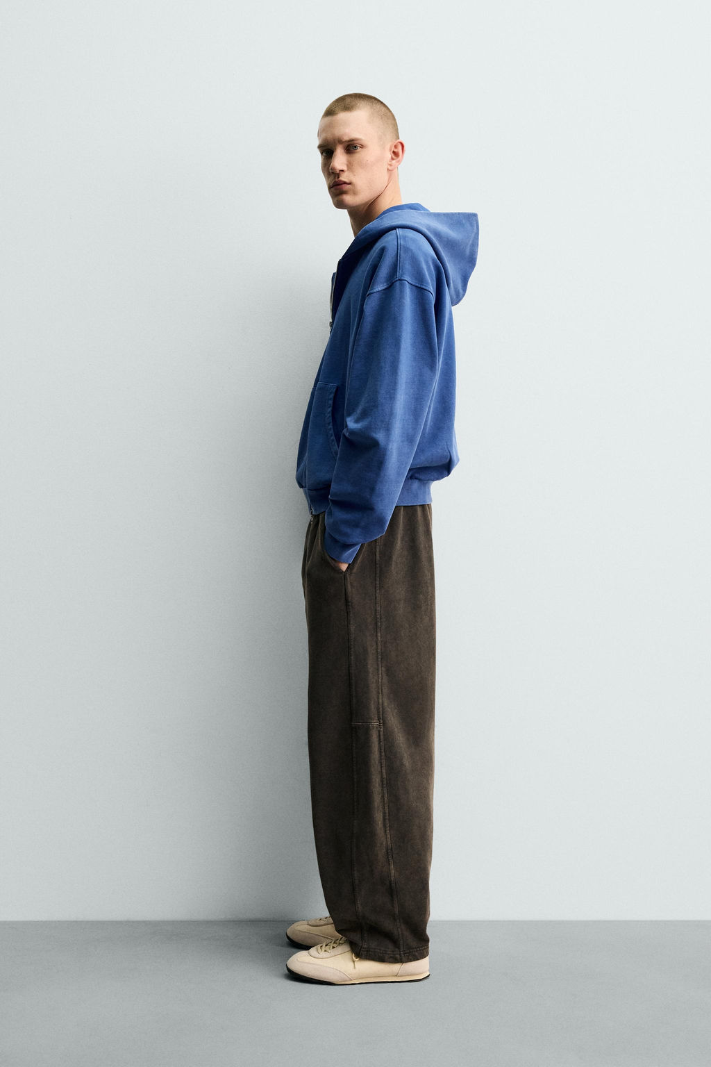 WASHED ZIP-UP HOODIE - Zara фото 14