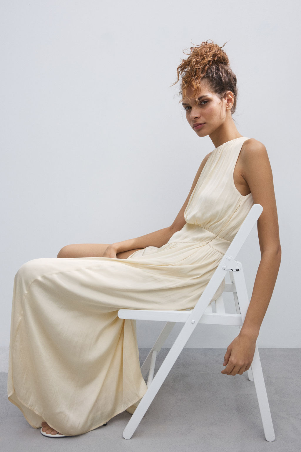 Vestido fruncido de sat?n - H&m фото 7
