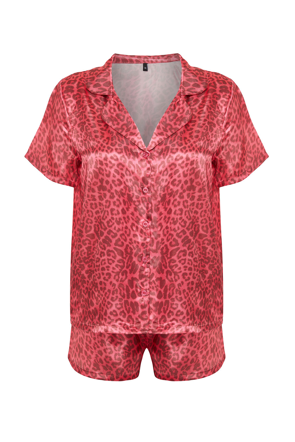 Trendyolmilla Pembe Cok Renkli Leopar Desenli Saten Sortlu Dokuma Pijama Tak?m? THMSS20PT0158 фото 15