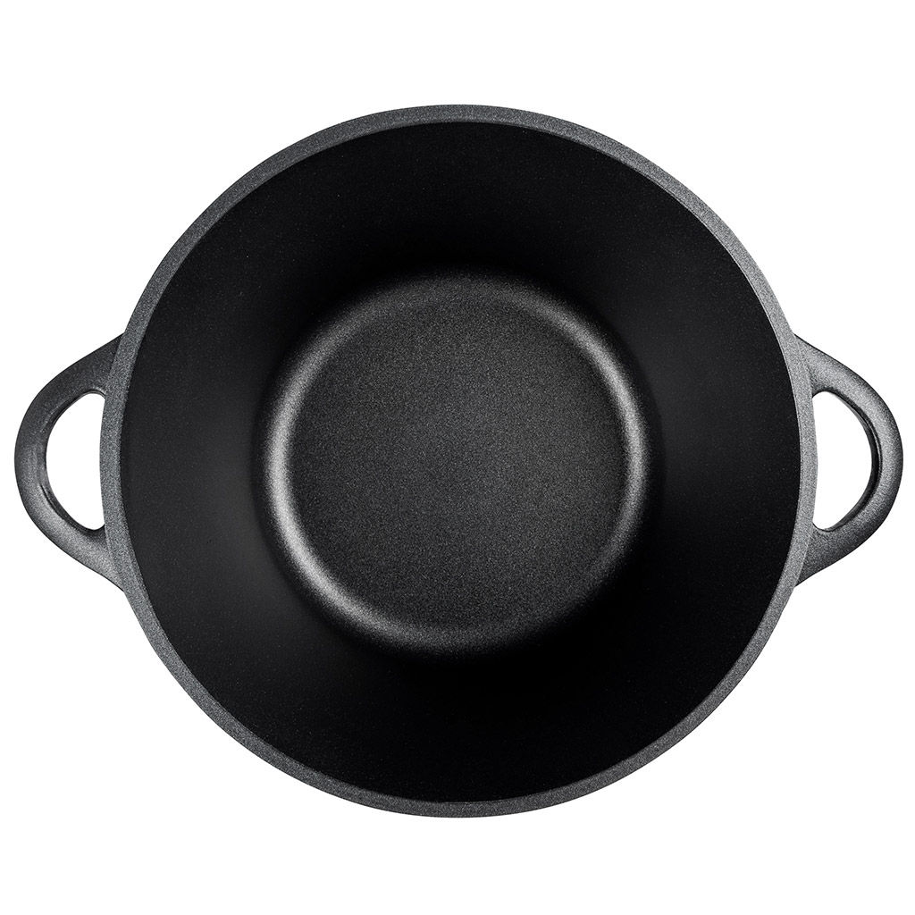 Кастрюля с антипригарным покрытием 2л, д22см Классик, h11см, s0,4см, литые ручки, стеклянная крышка с пароотводом, форма Классик волна, подарочная упаковка (Россия) - Домашняя мода фото 3