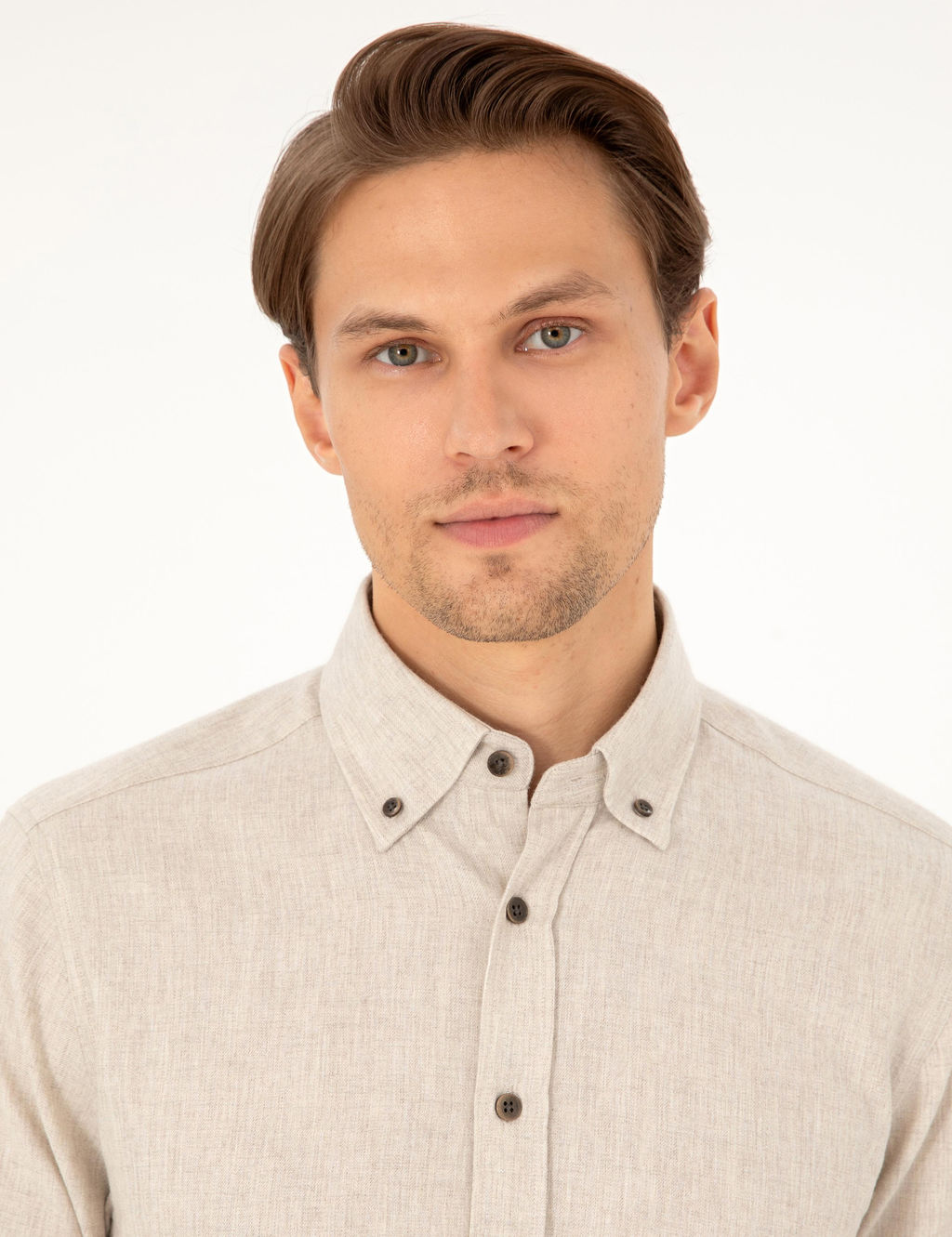 Bej Regular Fit Uzun Kollu G_mlek - Pierre cardin фото 2