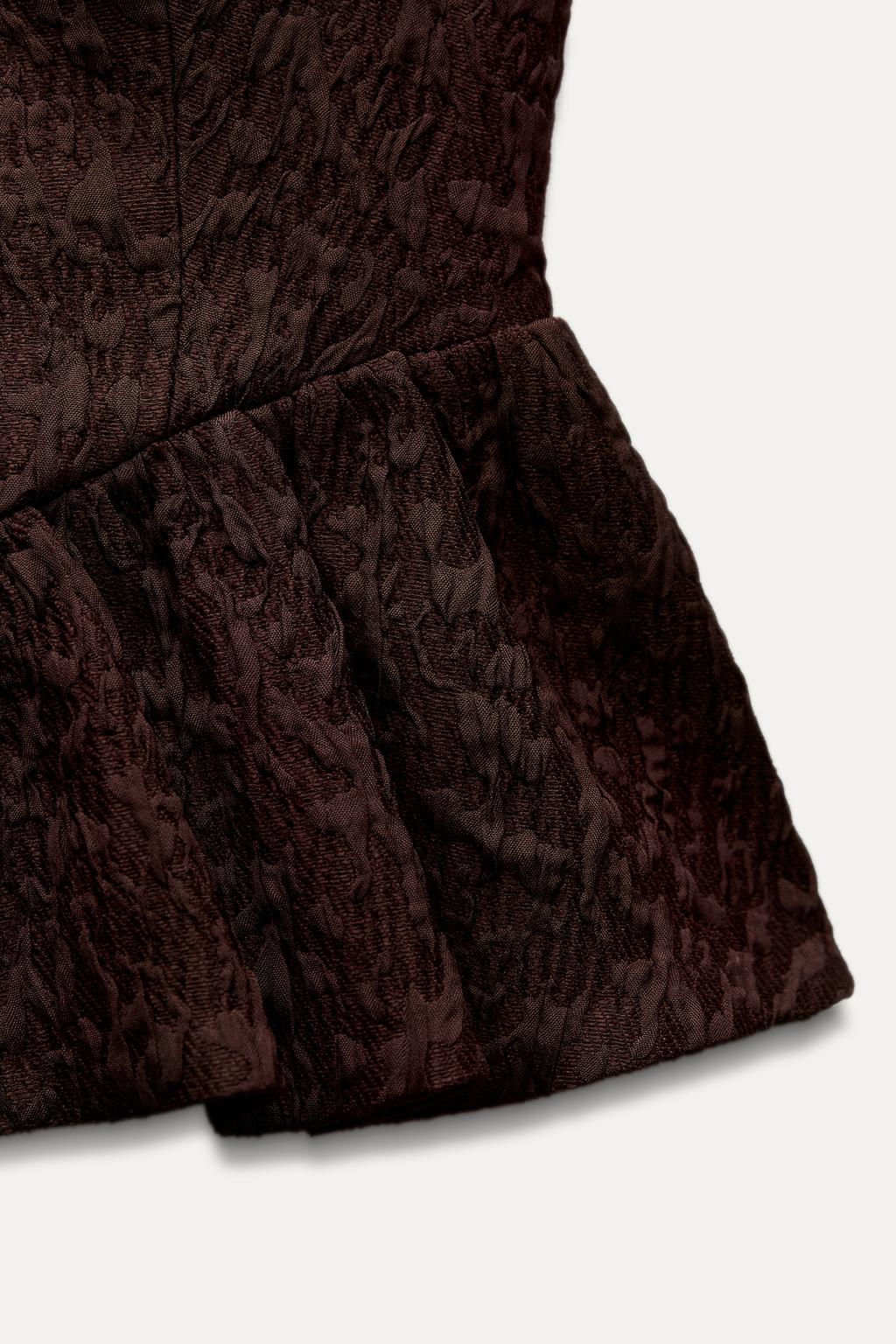 FRILLED JACQUARD TOP - Zara фото 8
