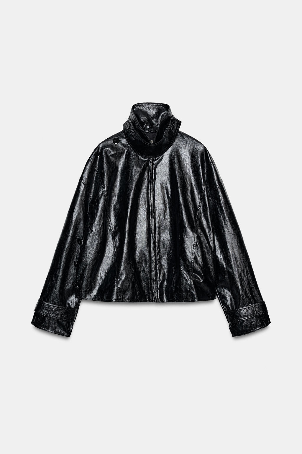 LEATHER EFFECT JACKET WITH SCARF ZW COLLECTION - Zara фото 8