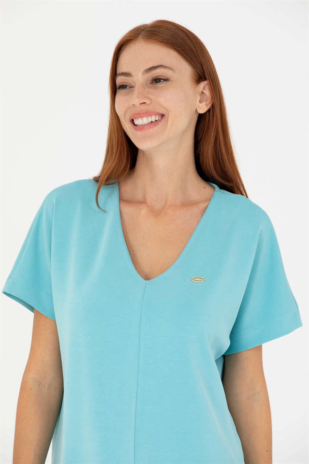 Женская мятная футболка с v-образным вырезом Неожиданная скидка в корзине - U.s. polo assn фото 2