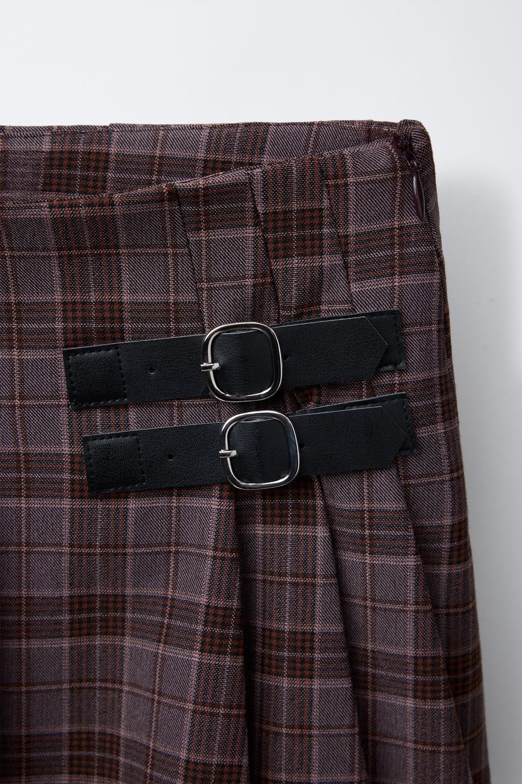 CHECKED BERMUDA SKORT WITH BUCKLES - Zara фото 3
