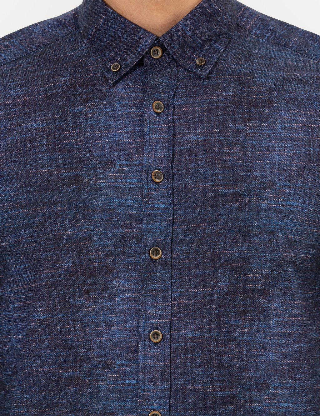Lacivert Slim Fit Uzun Kollu G_mlek