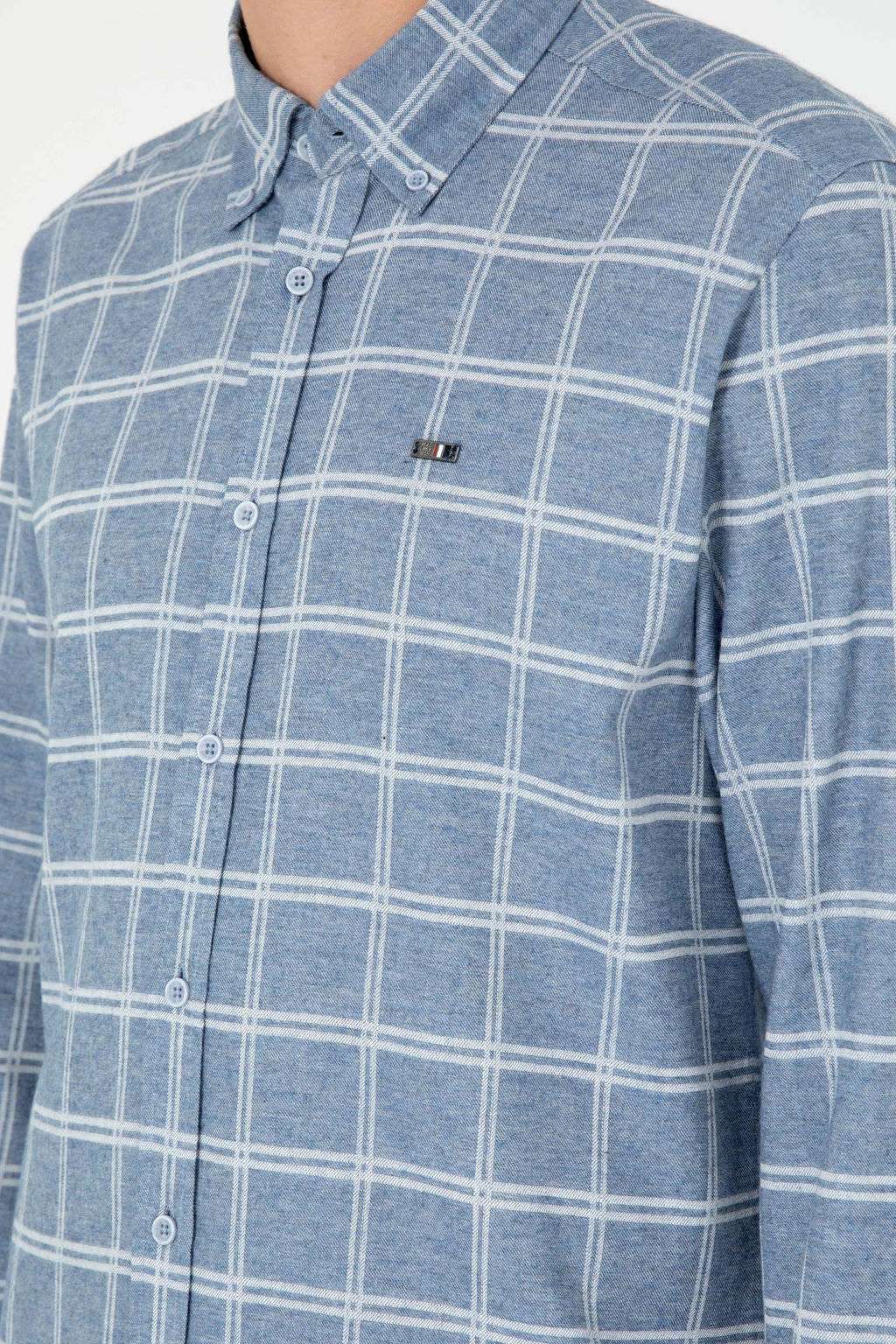 Мужская голубая рубашка с длинным рукавом - U.s. polo assn фото 7