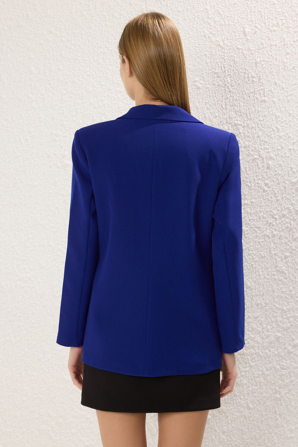 Saks Regular Astarl? Kruvaze Kapama Dokuma Blazer Ceket TWOSS21CE0137