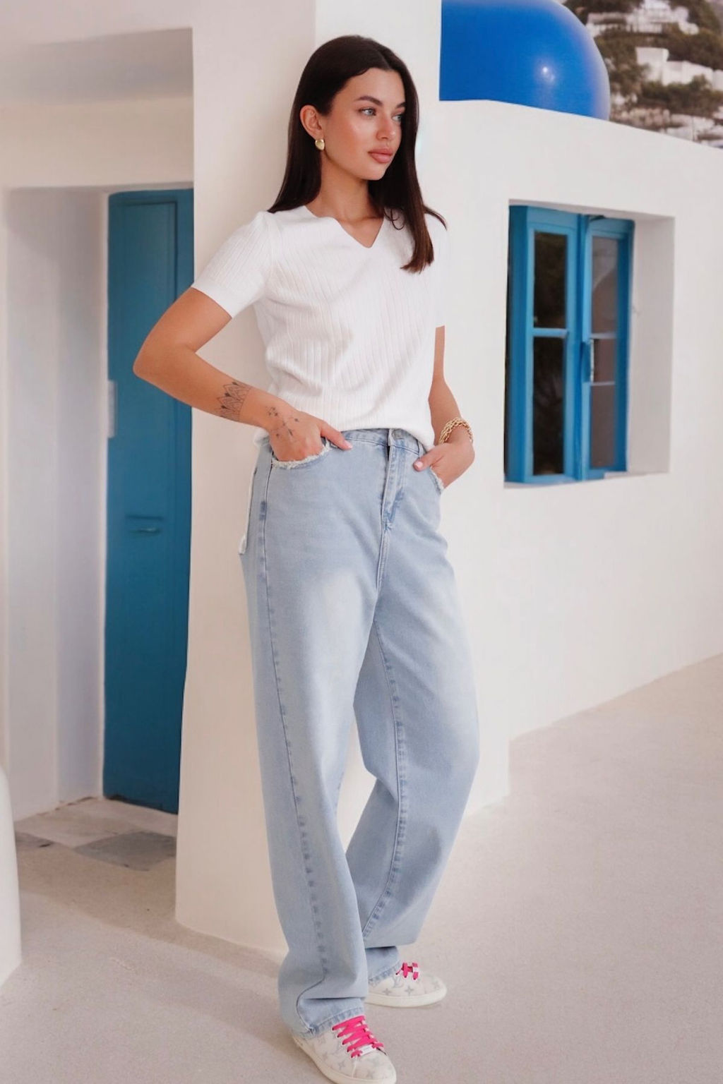 12850 Джинсы светло-голубые