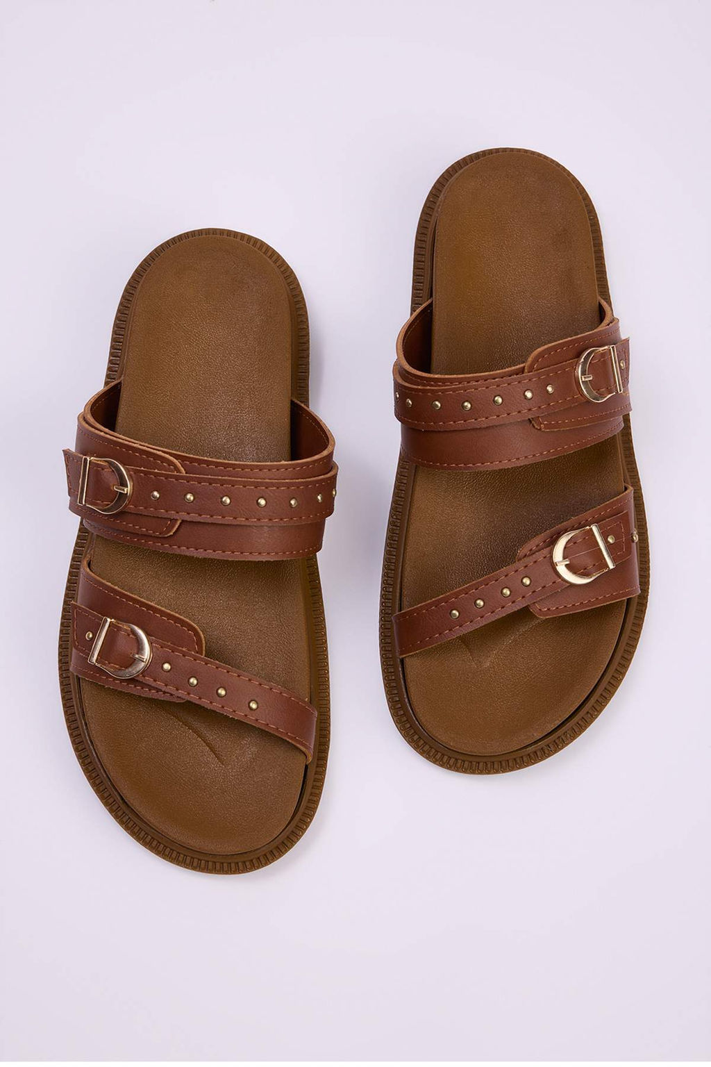 Trendyolmilla Shoes Krem Trok Islemeli Toka Detayl? Cift Bantl? Kad?n Terlik TAKSS25TE00037  фото 7