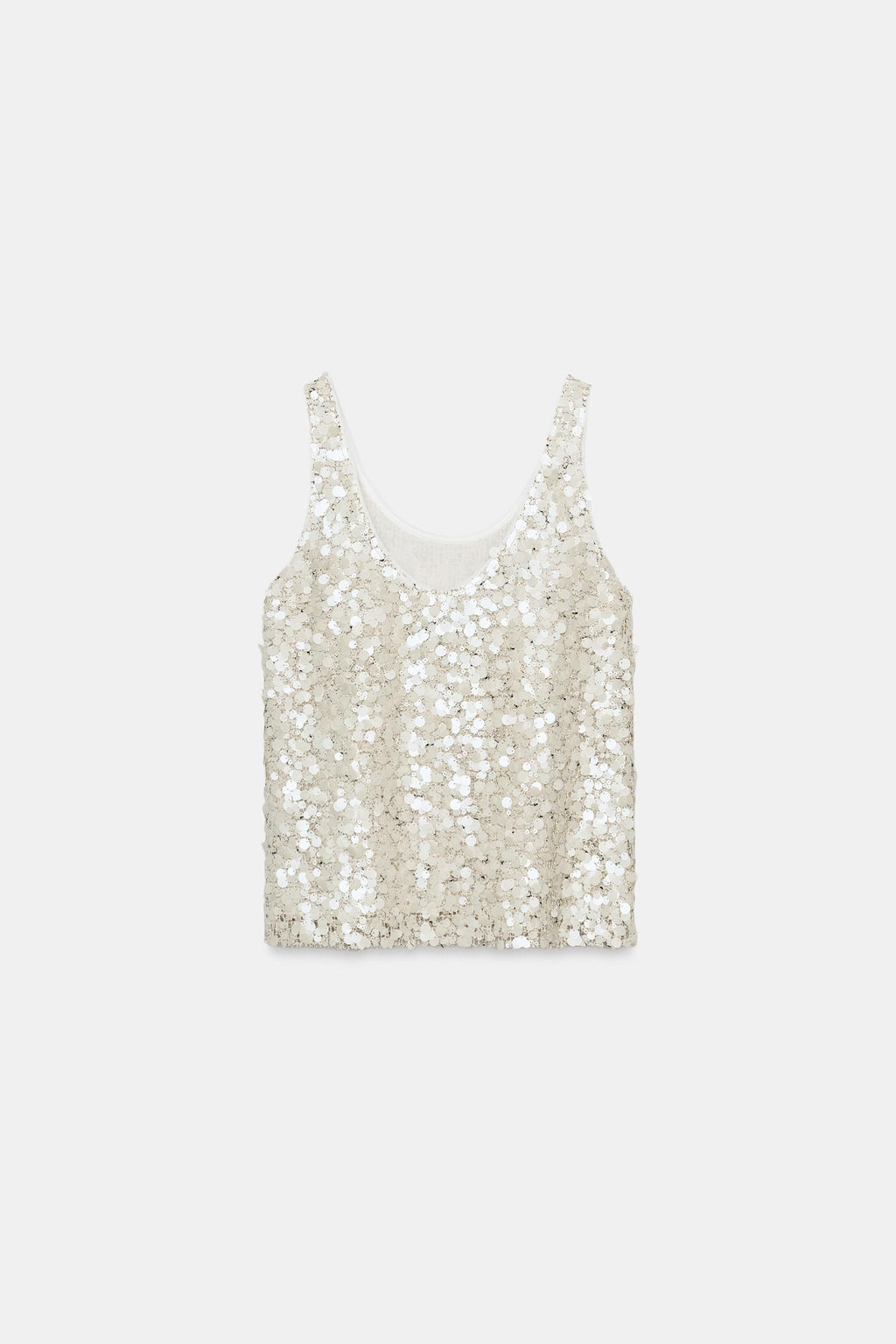 TOP TIRANTES LENTEJUELAS / Beige claro - Zara фото 6