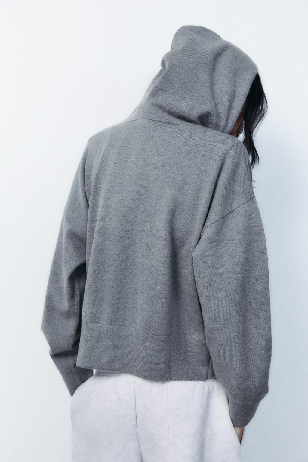 KNIT CARDIGAN WITH HOOD - Zara фото 5