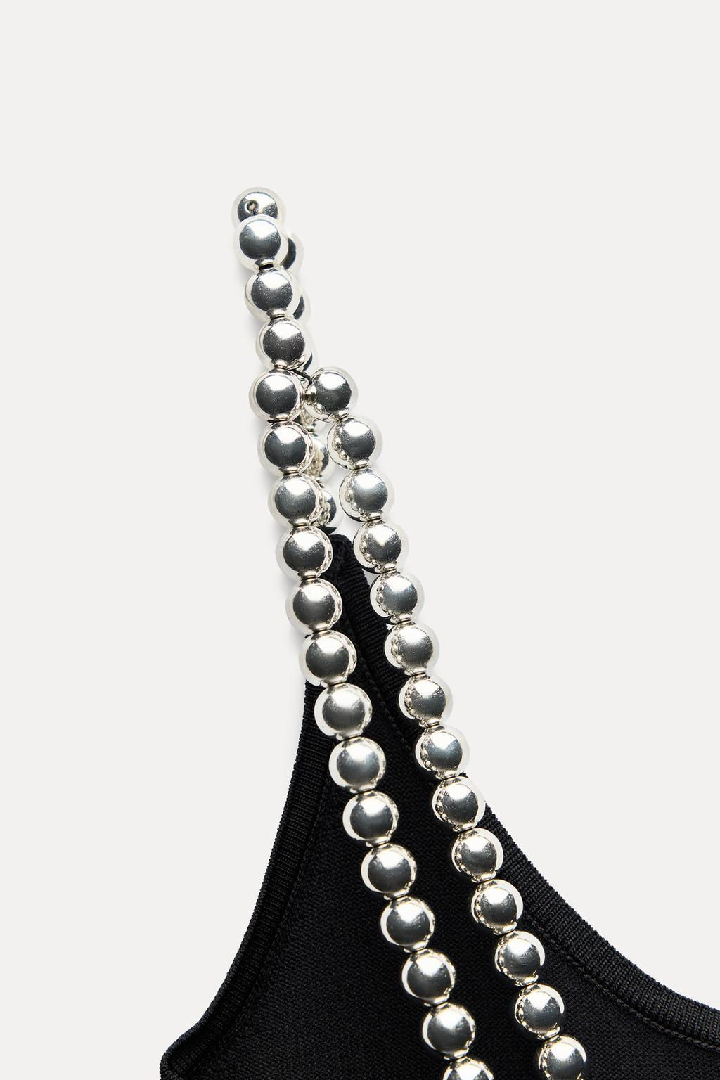 KNIT TOP WITH BALL STRAPS - Zara фото 8
