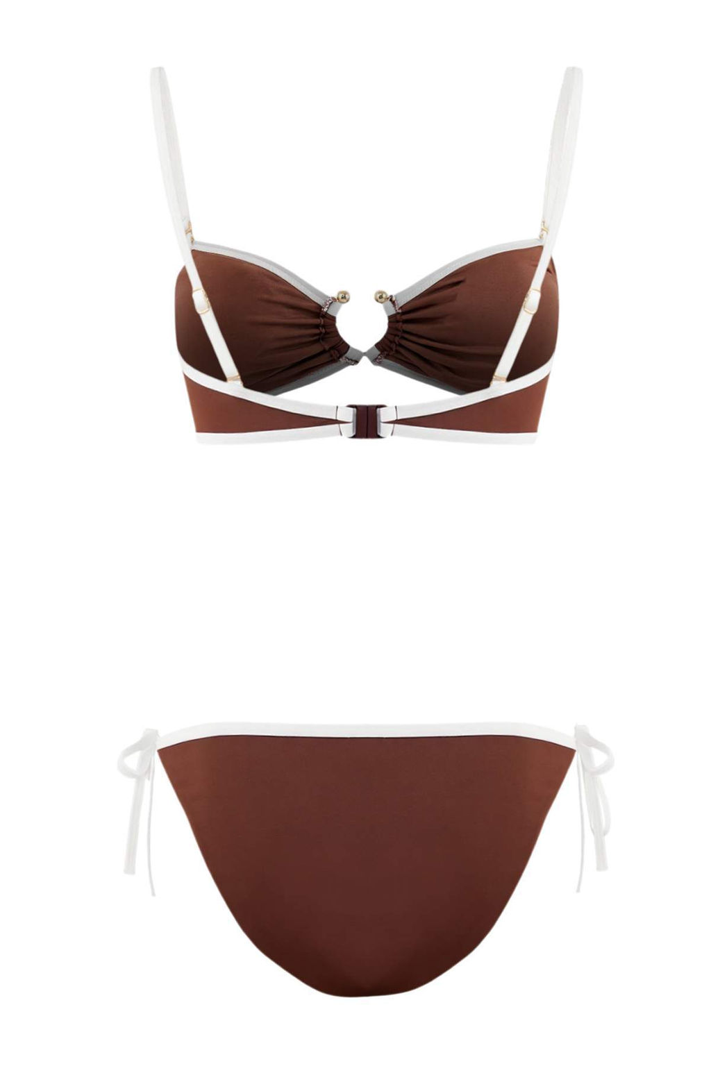 TRENDYOLMILLA Lacivert Straplez Kontrast Renk Biyeli Aksesuarl? Regular Bikini Tak?m? TBESS25BT00017  фото 18