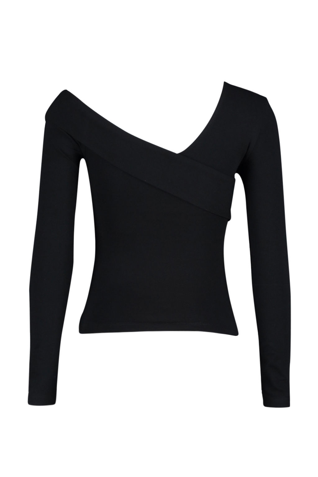 Siyah Pamuklu Esnek Volanl? Fitted/Vucuda Oturan Crop Orme Bluz TWOAW24BZ00161