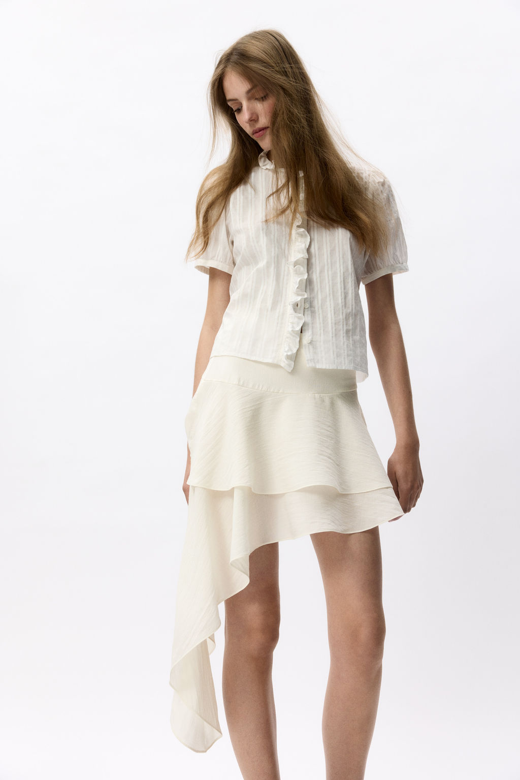 Falda escalonada con panel drapeado - H&m фото 5