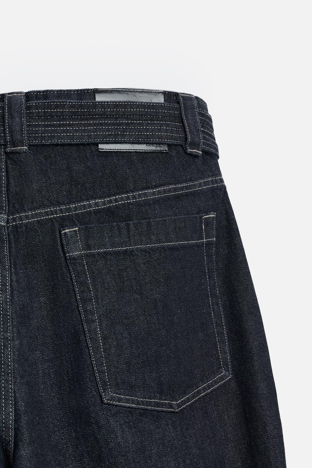 PLEATED JEANS WITH BELT - Zara фото 9