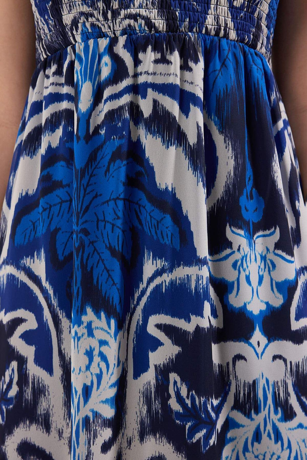 Trendyolmilla Kahverengi Sal Desen Etegi Belden Ac?lan Gipeli Maxi Dokuma Elbise TWOSS25EL00710 фото 8