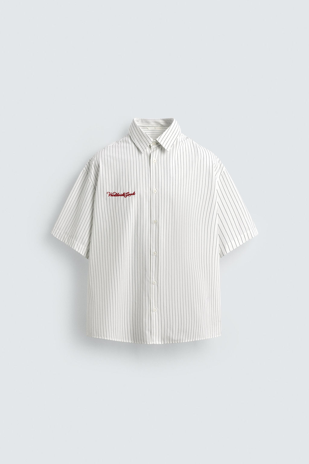 EMBROIDERED STRIPED SHIRT - Zara фото 7