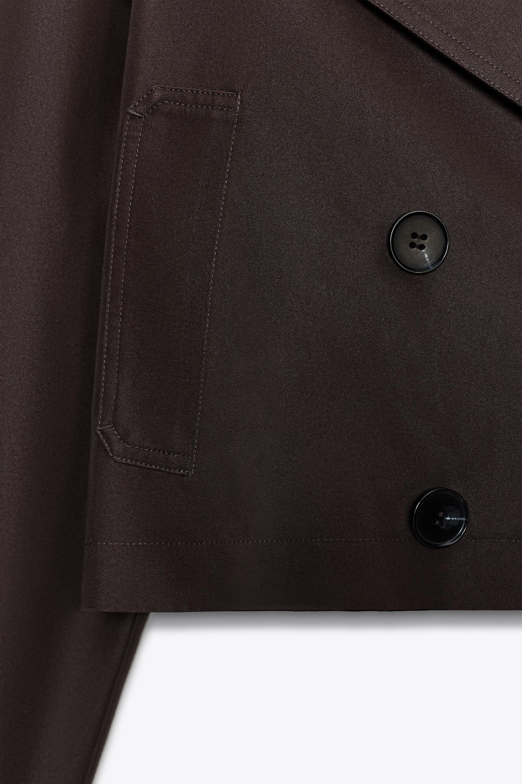 DOUBLE-BREASTED SHORT TRENCH COAT