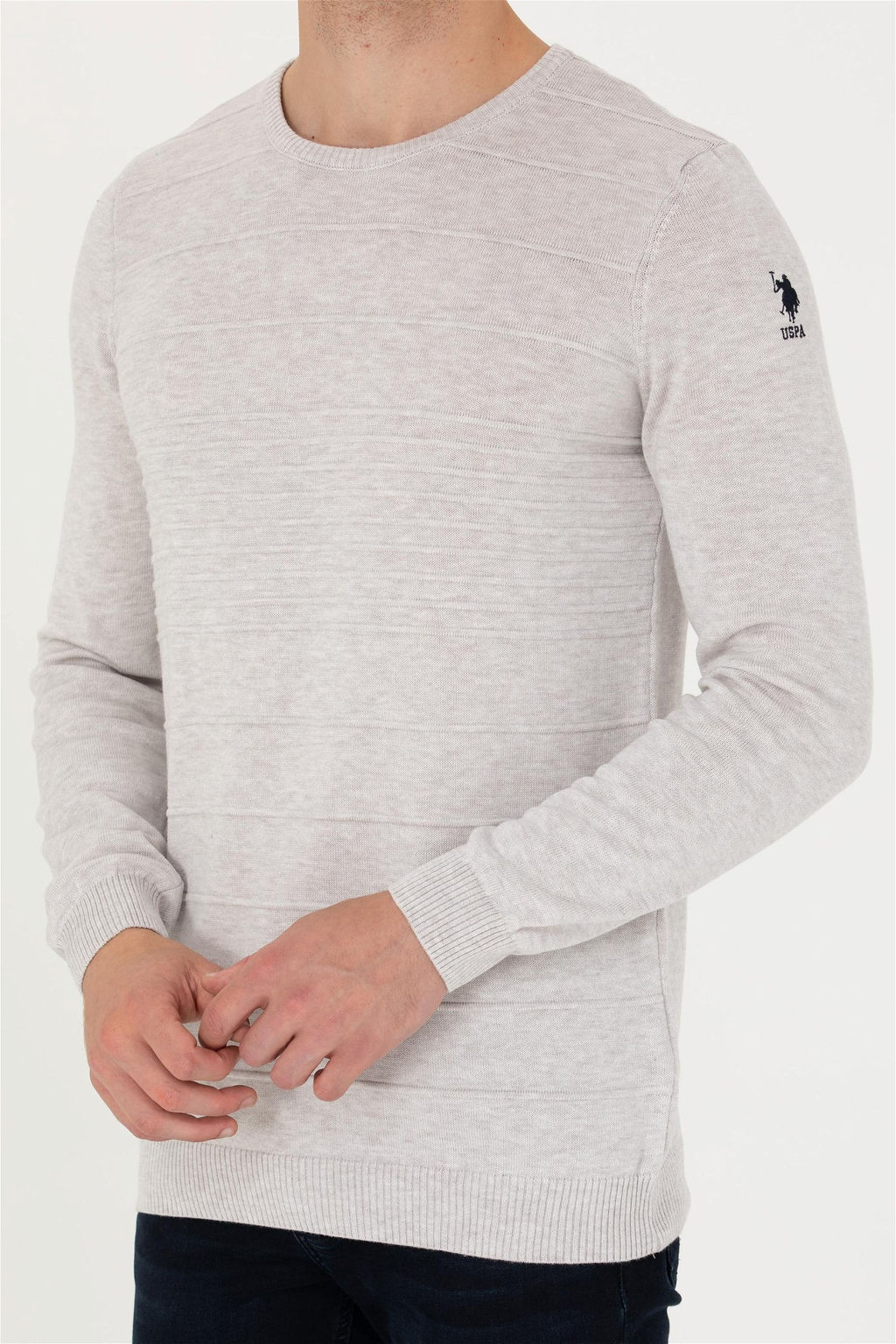 U. S. Polo Assn / Мужской свитер из каменного меланжа - U.s. polo assn фото 13