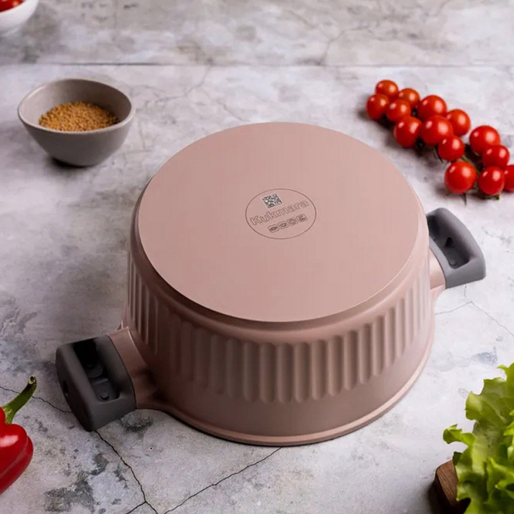 Stella Кастрюля с тефлоновым покрытием 5,2л, д25,5см, h14,5см, s0,32см, дно д20см, s0,4см, литая, стеклянная жаропрочная крышка, капучино (cappuccino) (Россия) - Домашняя мода фото 7